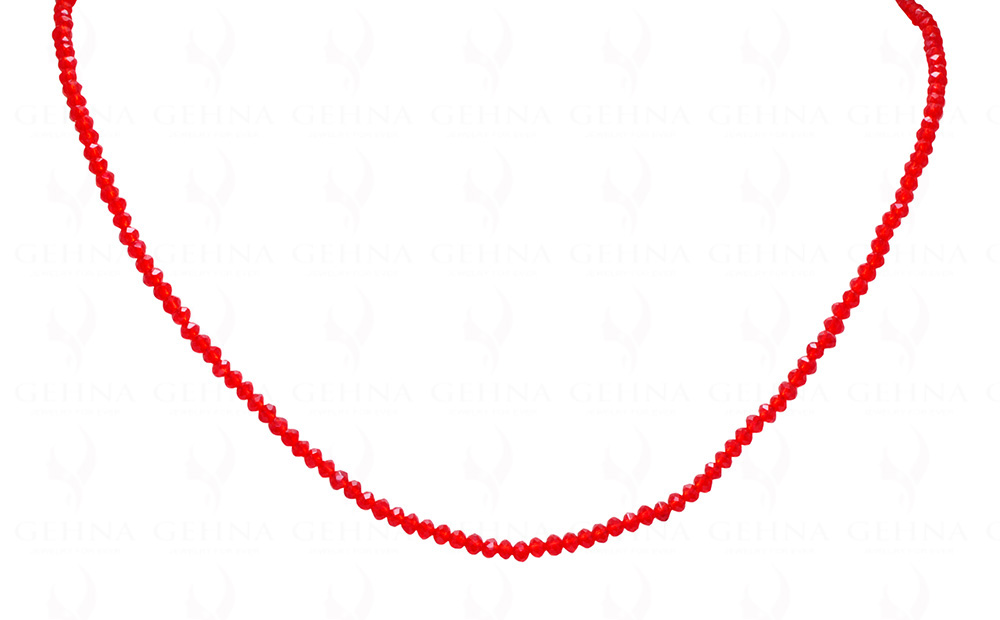 Ruby Color Bead Necklace - CN-1035