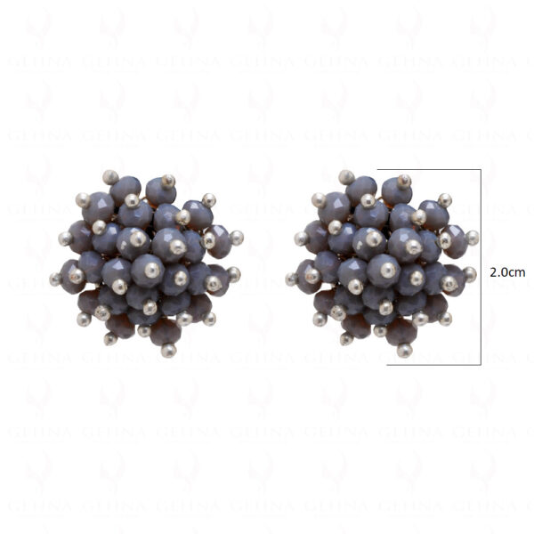 Grey Color Corundum Glass Beads Earrings For Girls & Women CE-1035