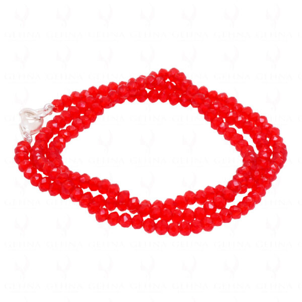 Ruby Color Bead Necklace - CN-1035