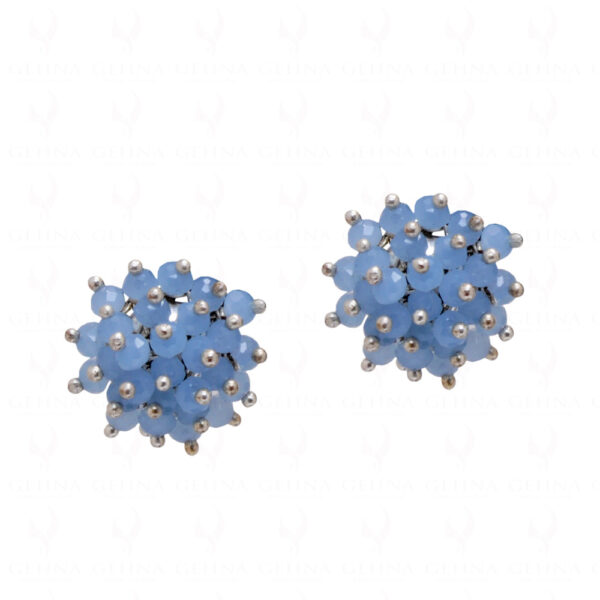 Chalcedony Glass Beads Earrings (Studs) For Girls & Women CE-1037