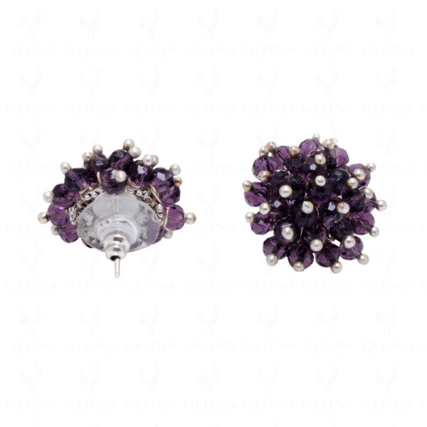 Amethyst Glass Beads Earrings (Tops) For Girls & Women CE-1038