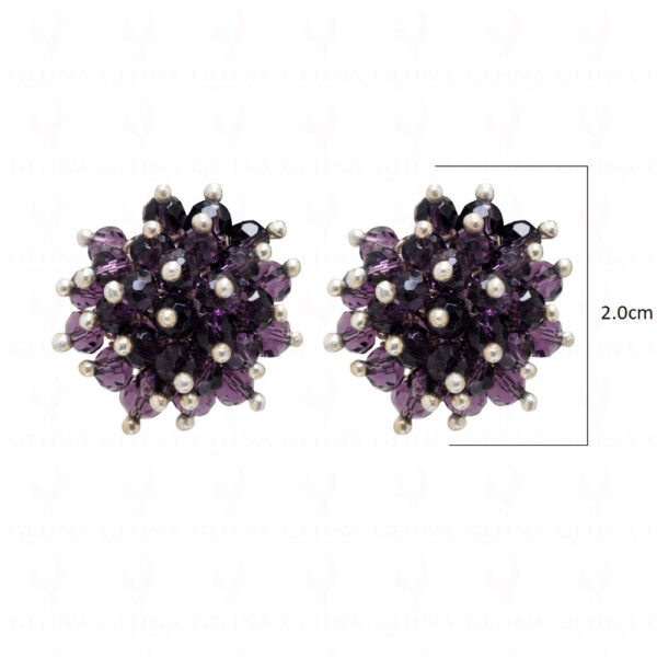 Amethyst Glass Beads Earrings (Tops) For Girls & Women CE-1038