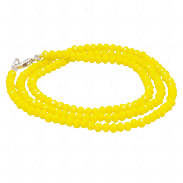Yellow Chalcedony Color Bead Necklace - CN-1041
