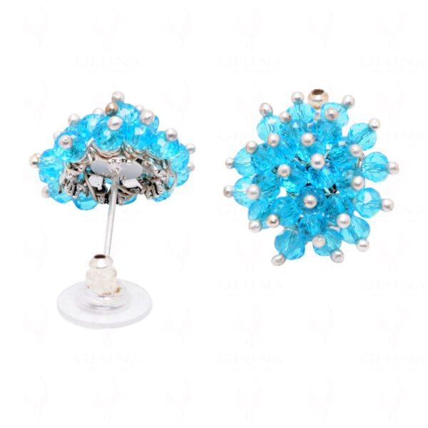 Swiss Blue Topaz Glass Beads Earrings For Girls & Women CE-1043