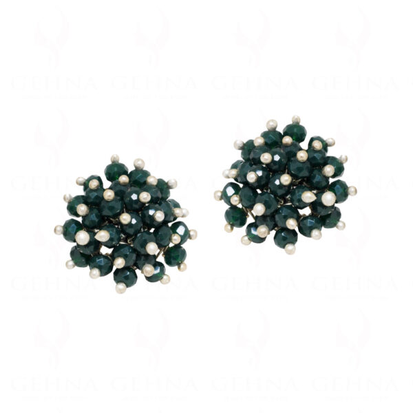 Dark Color Emerald Glass Beads Earrings For Girls & Women CE-1044