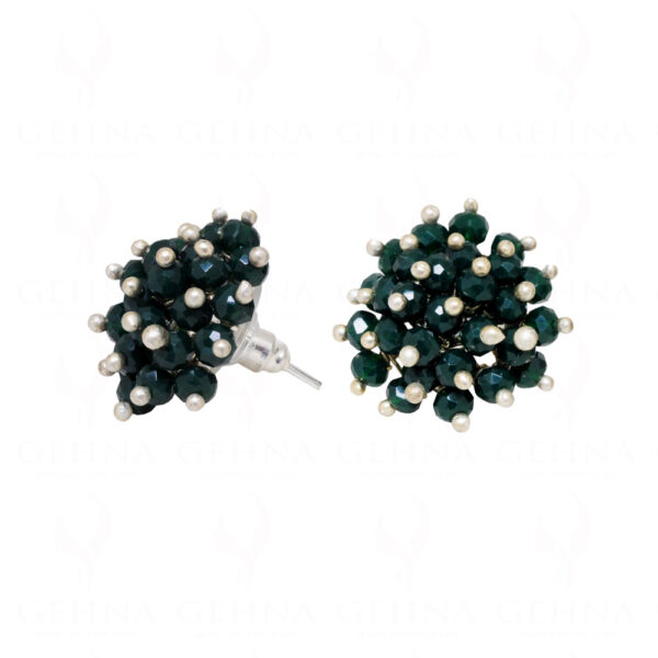 Dark Color Emerald Glass Beads Earrings For Girls & Women CE-1044