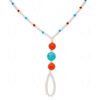 Pearl Turquoise & Coral Bead Necklace - CN-1063
