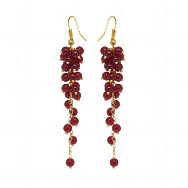Ruby Red Glass Beads Earrings For Girls & Women CE-1048