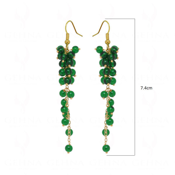 Emerald Green Glass Beads Earrings For Girls & Women CE-1049