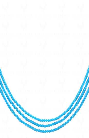 3 Rows Turquoise Color Bead Necklace – CN-1050