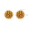Golden Pyrite Glass Beads Earrings (Tops) For Girl & Women CE-1050