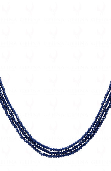 3 Rows Of Blue Sapphire Color Bead Necklace – CN-1051