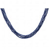 3 Rows Of Blue Sapphire Color Bead Necklace - CN-1051