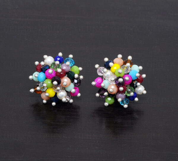 Multi Color Stone Glass Beads Earrings For Girls & Women (Multicolor) CE-1052