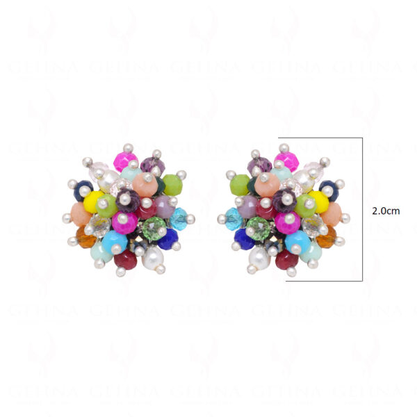 Multi Color Stone Glass Beads Earrings For Girls & Women (Multicolor) CE-1052