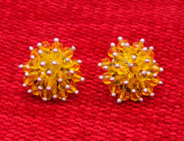 Yellow Sapphire Glass Beads Earrings For Girls & Women CE-1053