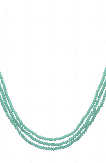 3 Rows Of Chalcedony Color Bead Necklace – CN-1054