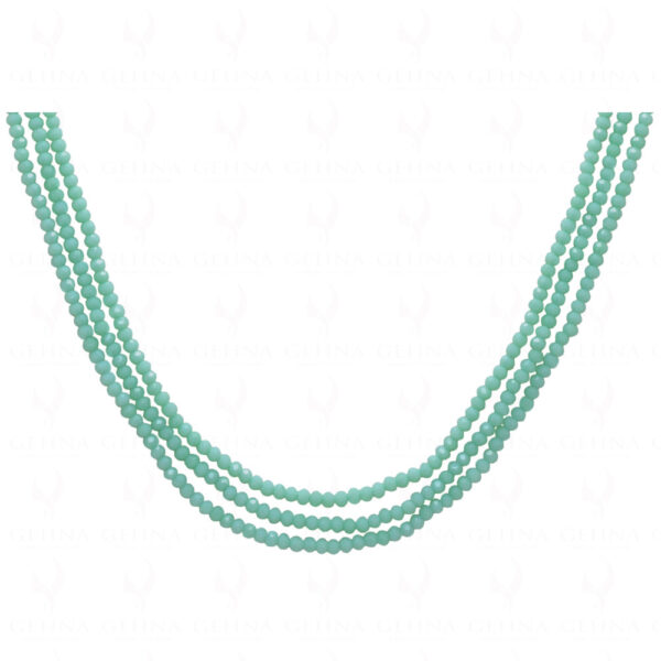 3 Rows Of Chalcedony Color Bead Necklace - CN-1054