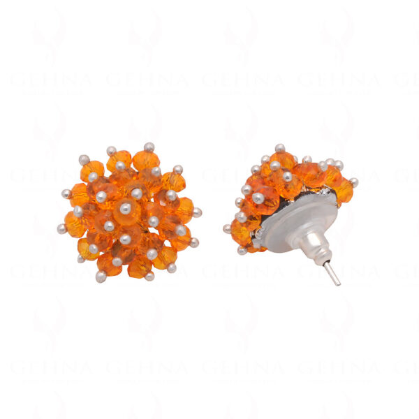 Mandarin Garnet Glass Beads Earrings For Girls & Women CE-1054
