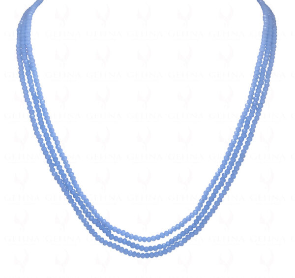 3 Rows Of Chalcedony Color Bead Necklace - CN-1055