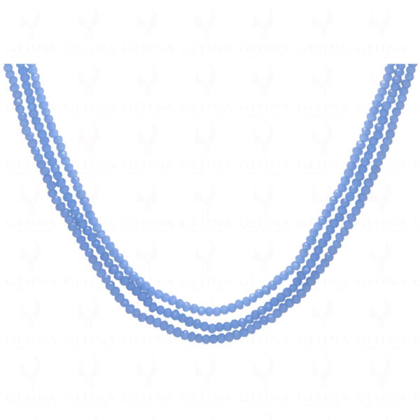 3 Rows Of Chalcedony Color Bead Necklace - CN-1055