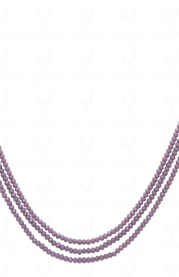 3 Rows Of Chalcedony Color Bead Necklace – CN-1056