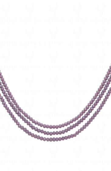 3 Rows Of Chalcedony Color Bead Necklace – CN-1056