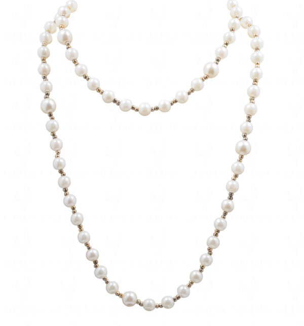 44" Inches Long Pearl Bead Necklace - CN-1058