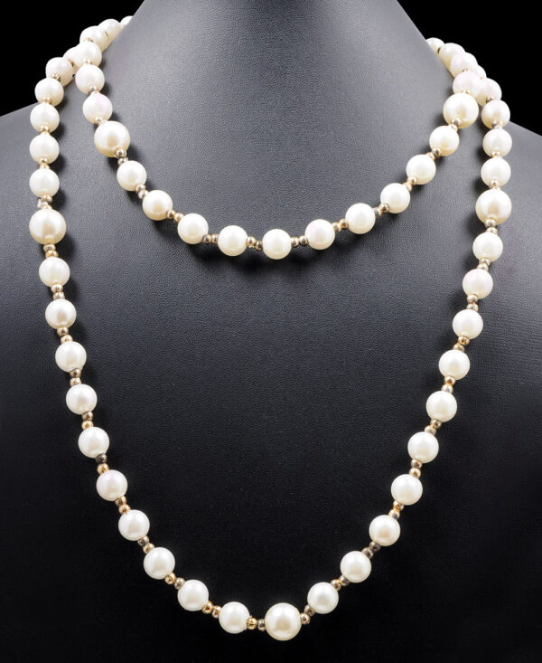 44" Inches Long Pearl Bead Necklace - CN-1058