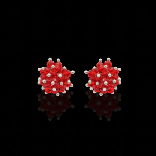 Red Color Ruby Glass Beads Earrings For Girls & Women CE-1058
