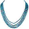 5 Rows Of Turquoise & Black Onyx Synthetic Bead Necklace  - CN-1060