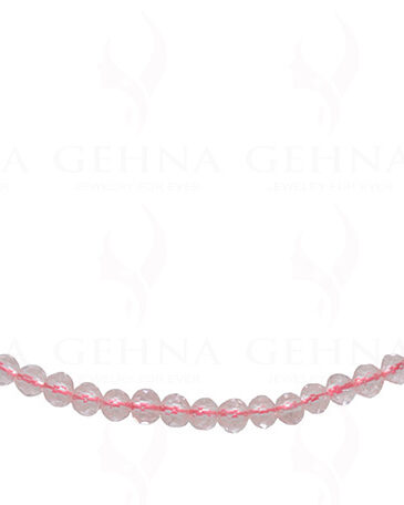 Rose Quartz Color Crystal Faceted Bead Necklace – CN-1062