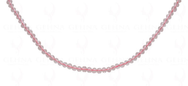 Rose Quartz Color Crystal Faceted Bead Necklace - CN-1062