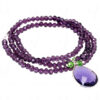 Necklace Of Peridot Amethyst Stone Studded Pendant With Amethyst Beads - CN-1063