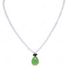 Necklace Of Moonstone Spinel & Prehnite Stone Studded Pendant - CN-1067