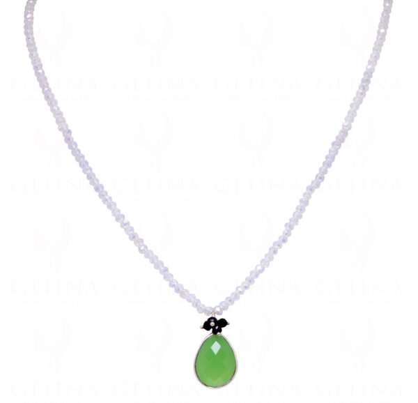 Necklace Of Moonstone Spinel & Prehnite Stone Studded Pendant - CN-1067