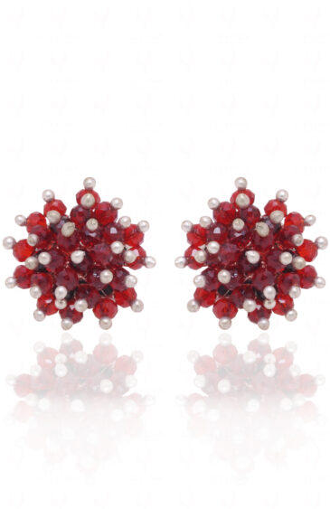 Ruby Glass Beads Earrings For Women & Girls CE-1068