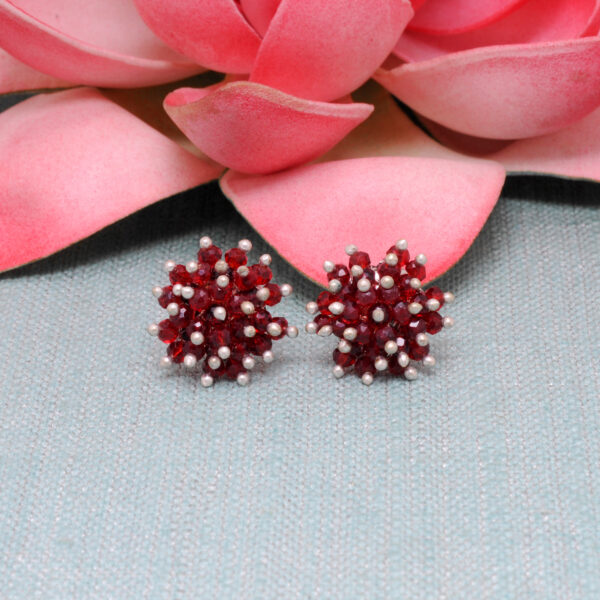 Ruby Glass Beads Earrings For Women & Girls CE-1068