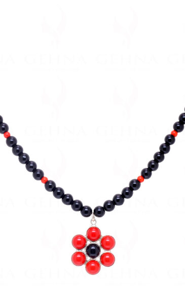 Necklace Of Jasper & Spinel Stone Studded Pendant With Stylish Beads – CN-1071