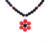 Necklace Of Jasper & Spinel Stone Studded Pendant With Stylish Beads - CN-1071