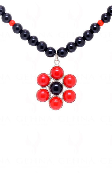Necklace Of Jasper & Spinel Stone Studded Pendant With Stylish Beads – CN-1071