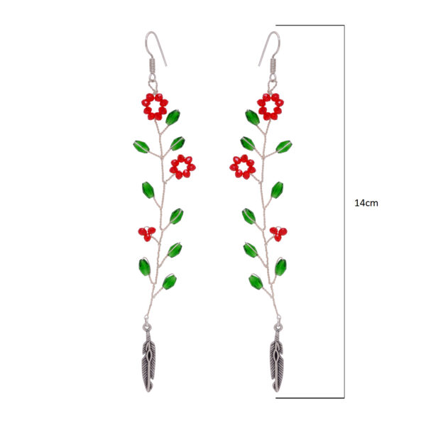 T-Savorite & Ruby Glass Beads Earrings For Women & Girls CE-1071