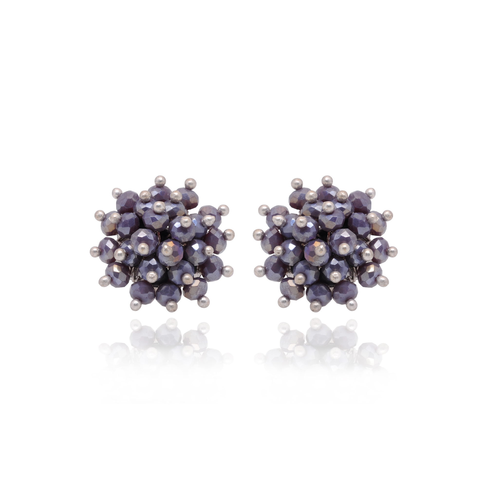 Chalcedony Glass Beads Earrings (Studs) For Girls & Women CE-1075