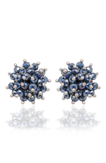 Black Prynite Glass Beads Earrings For Women & Girls CE-1078