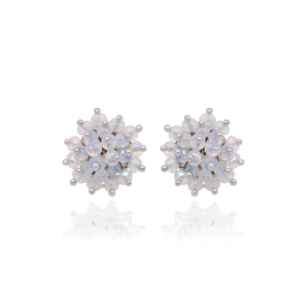 White Rainbow Glass Beads Earrings For Women & Girls (Tops) CE-1079