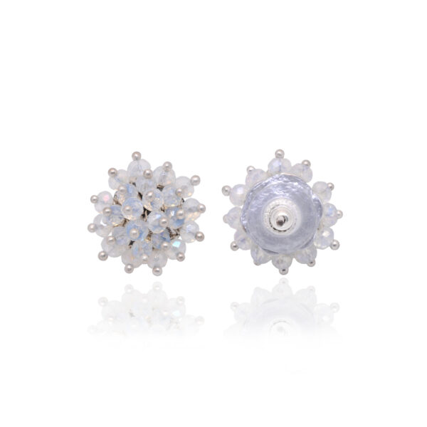 White Rainbow Glass Beads Earrings For Women & Girls (Tops) CE-1079