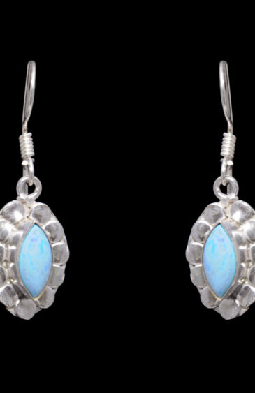 Gehna Jaipur Turquoise Color Stone Studded Earrings In German Silver  For Girls & Women GE01-1002