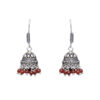 Gehna Jaipur Ruby Red Color Zircon Beads Jhumki Earring In Silver For Girls & Women GE03-1002