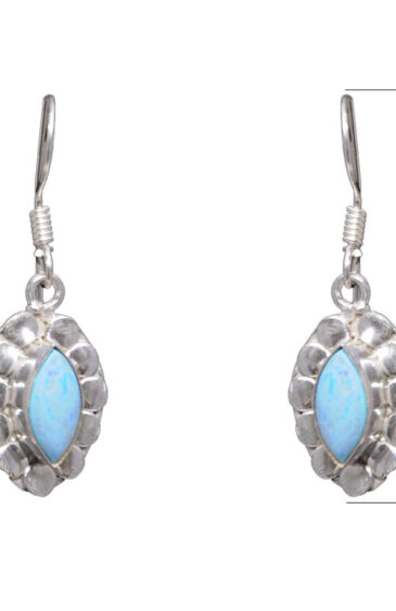 Gehna Jaipur Turquoise Color Stone Studded Earrings In German Silver  For Girls & Women GE01-1002