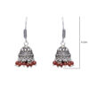 Gehna Jaipur Ruby Red Color Zircon Beads Jhumki Earring In Silver For Girls & Women GE03-1002 - Image 3